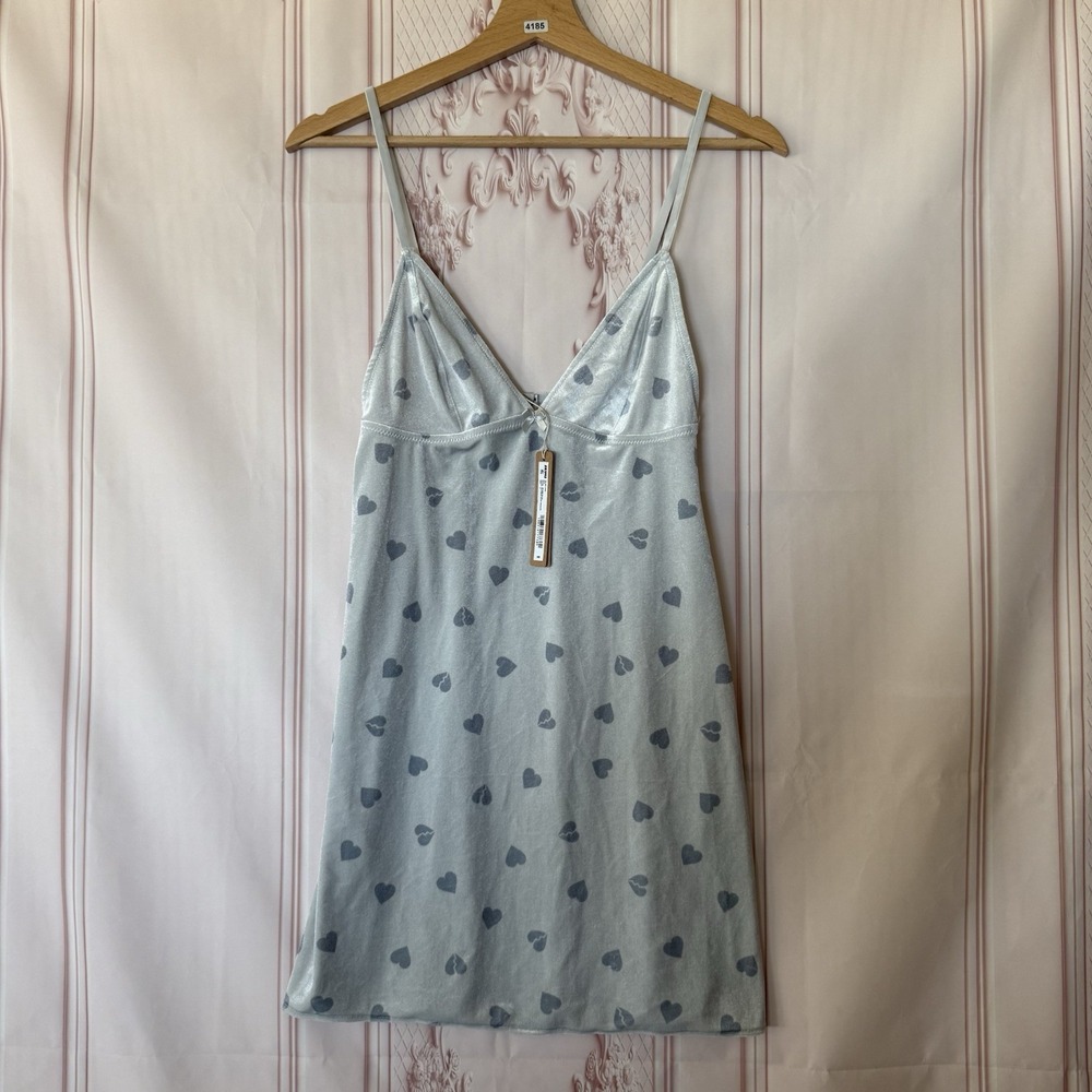 Skims Velvet Lace Slip Dress Platinum Heart Breaker Size Small NWT $88
